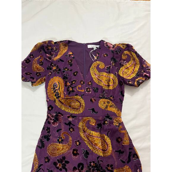 NWT Adelyn Rae Velvet Burnout Puff Sleeve Mini Dress Size XS Party Cocktail - Picture 6 of 11